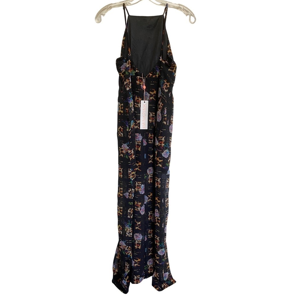 MINKPINK Jungle Fever Maxi Dress Multi Leopard Floral‎ Print XS IS15S1473 NEW - Picture 9 of 15